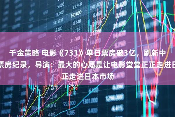 千金策略 电影《731》单日票房破3亿，刷新中国影史票房纪录，导演：最大的心愿是让电影堂堂正正走进日本市场