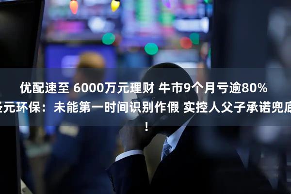 优配速至 6000万元理财 牛市9个月亏逾80% 圣元环保:未能第一时间识别作假 实控人父子承诺兜底!