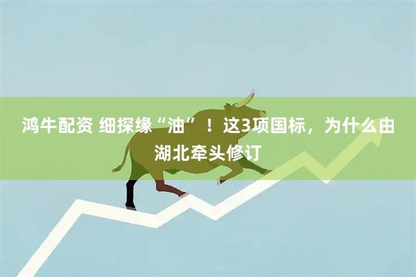 鸿牛配资 细探缘“油” ！这3项国标，为什么由湖北牵头修订